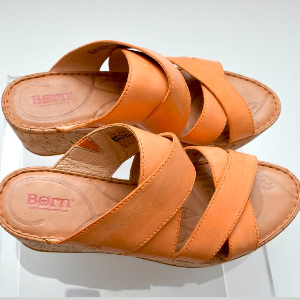 Born Platform Sandal Women's size 8.5 Orange Papaya - Picture 3 of 8
